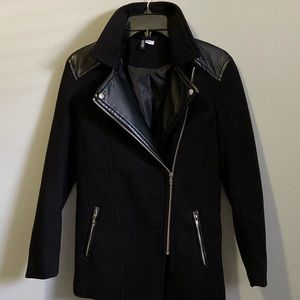 DIVIDED Black Felt/Vinyl Moto Style Jacket